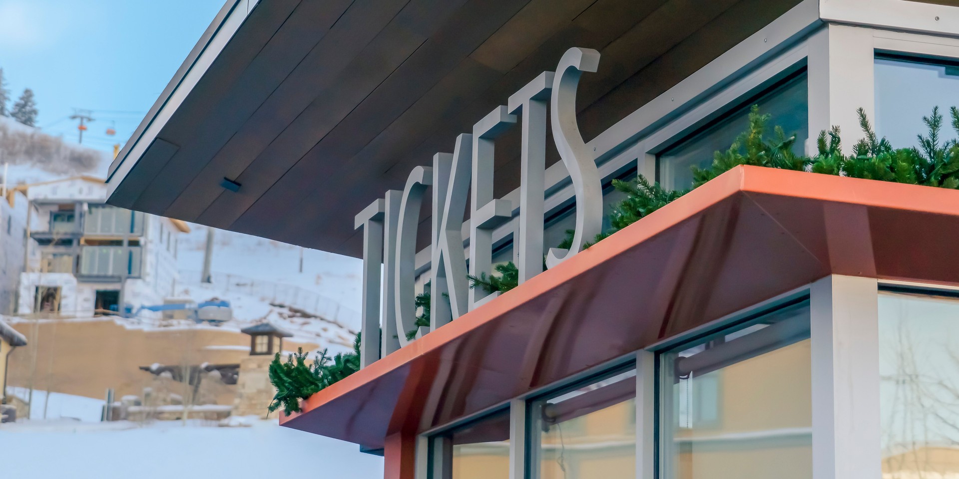 Ticket booth at a ski resort in Park City Utah
